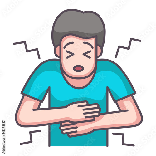 man having stomachache icon