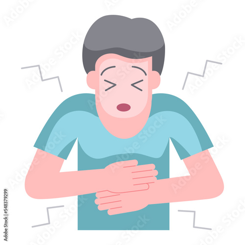 man having stomachache icon