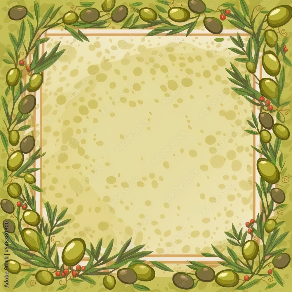 Fototapeta premium Olive frame background