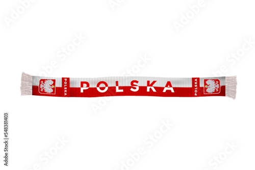 Poland flag scarf football fans vector art illustration