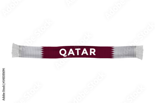 Qatar flag scarf football fans vector art illustration
