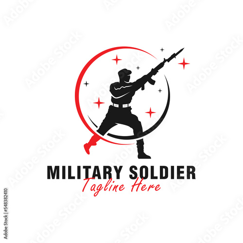 military soldier vector illustration logo design