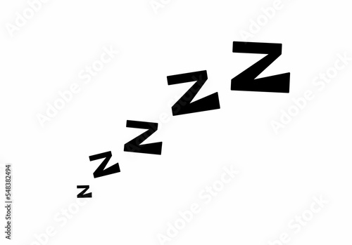 zzz sleeping icon isolated on white background