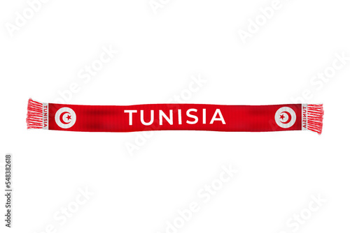 Tunisis flag scarf football fans vector art illustration
