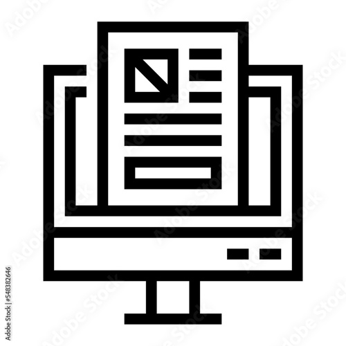 Icon Computer File With Style Outline