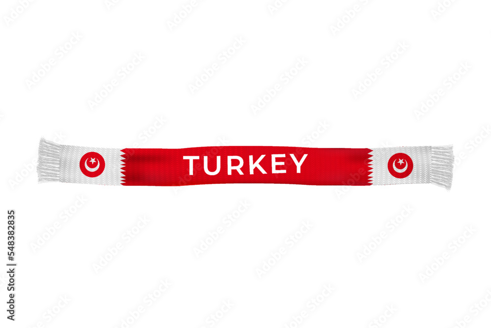 Turkey scarf flag on isolated Turkey scarf flag on isolated