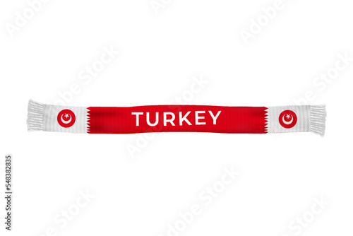 Turkey scarf flag on isolated