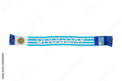 Uruguay flag scarf football fans vector art illustration