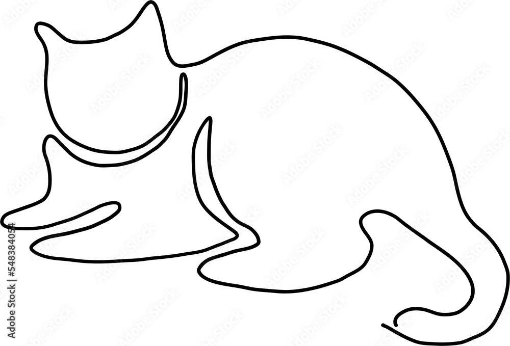 simplicity cat freehand continuous line drawing. simplicity cat freehand continuous line drawing.
