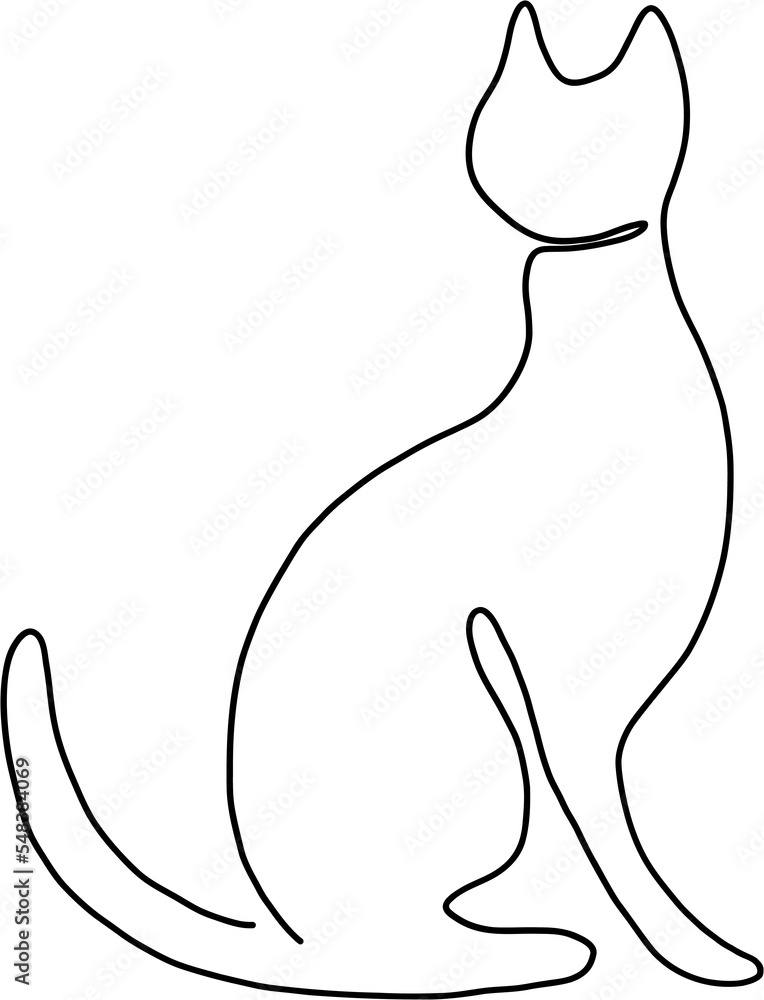 simplicity cat freehand continuous line drawing. simplicity cat freehand continuous line drawing.