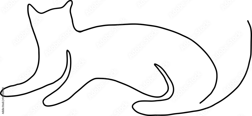Obraz premium simplicity cat freehand continuous line drawing.