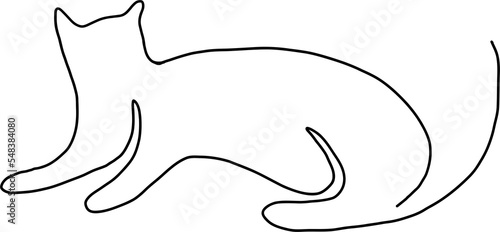 simplicity cat freehand continuous line drawing.