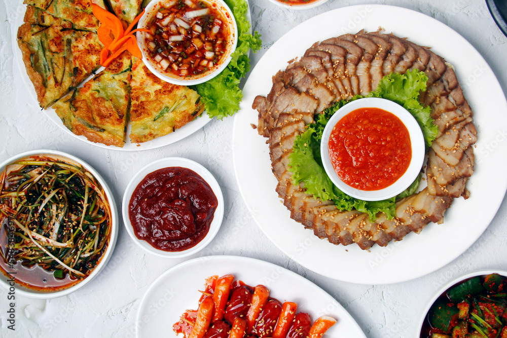 Freshly cooked assorted Korean food Freshly cooked assorted Korean food