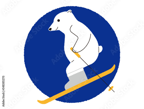 スキーをするシロクマ