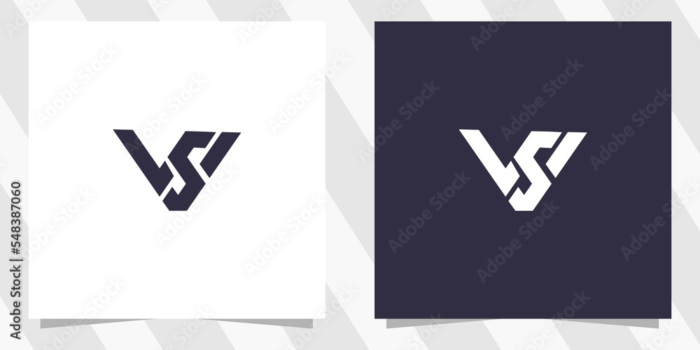 Naklejka premium letter ws sw logo design