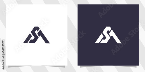 letter ms sm logo design