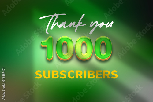 1000 subscribers celebration greeting banner with Candy Design