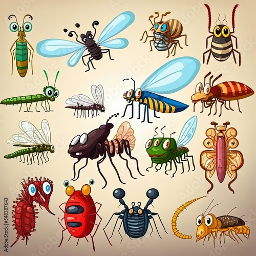 Cartoon insects collection © AkuAku