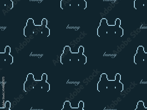 Bunny cartoon character seamless pattern on blue background