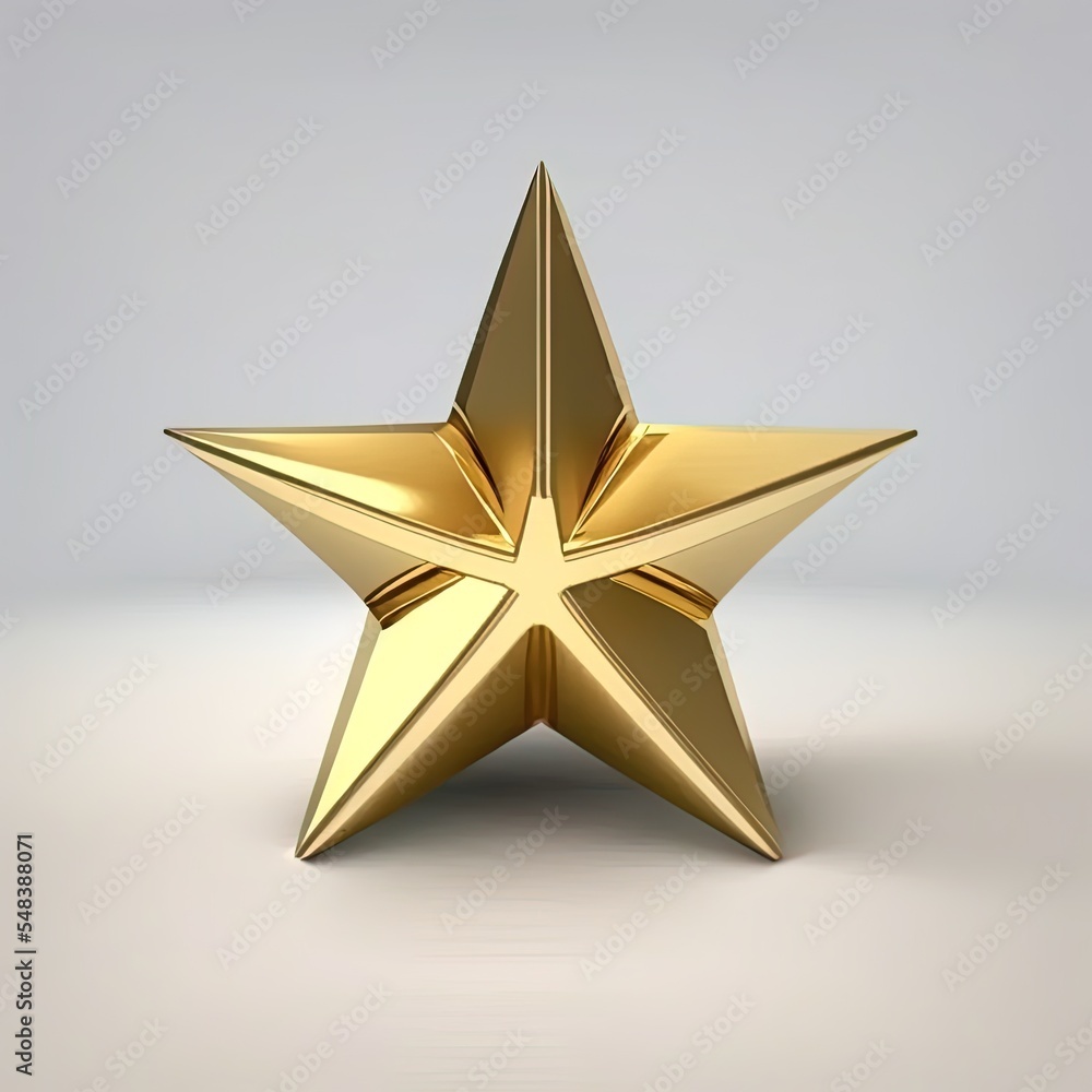 Obraz premium Golden Star 3D Render Illustration Isolated