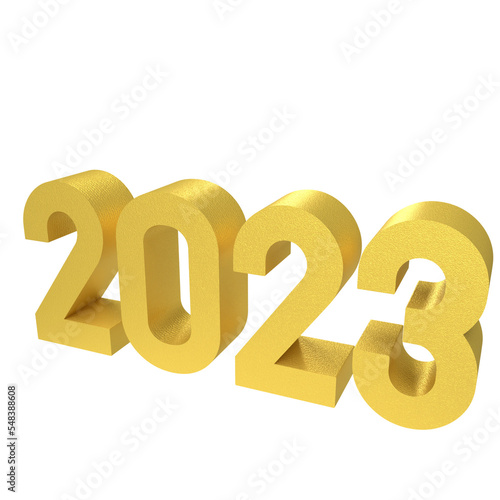 2023 gold number for new year concept