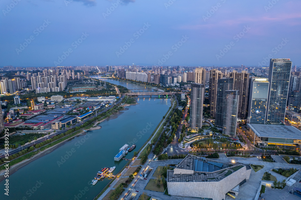 Scenery of Liuyang River Bank in Beichen Delta, Changsha, Hunan, China