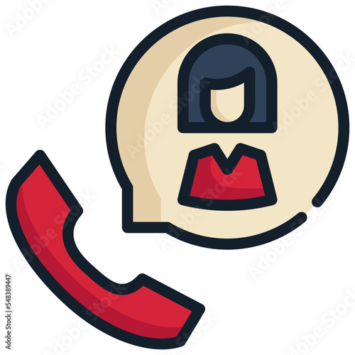 customer contact services support tel icon filled outline