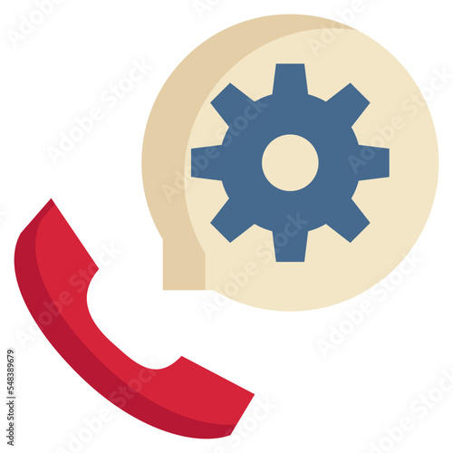 gear system services support customer contact icon flat style