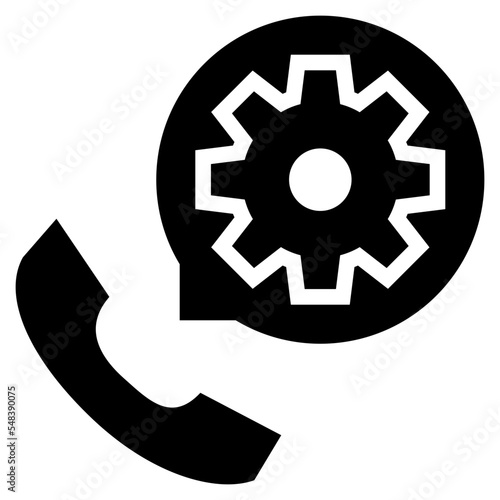 gear system services support customer contact icon solid glyph