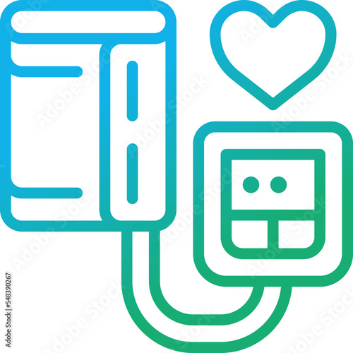 blood pressure gauge gradient line icon