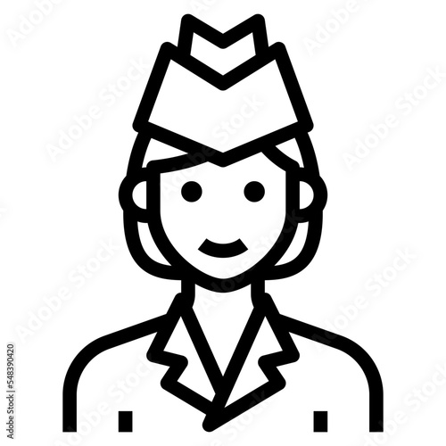 air hostess outline icon