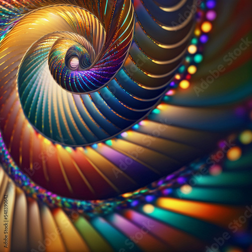 Metallic Rainbow Spiral