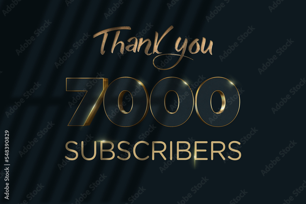 7000 subscribers celebration greeting banner with Luxury Design