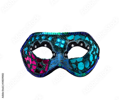 Colorful Mardi Gras mask isolated cutout
