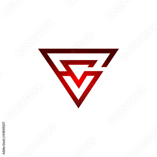 Free Download Dark Red Triangle letter C and G coolest logos modern element object lettering - GFXLoad