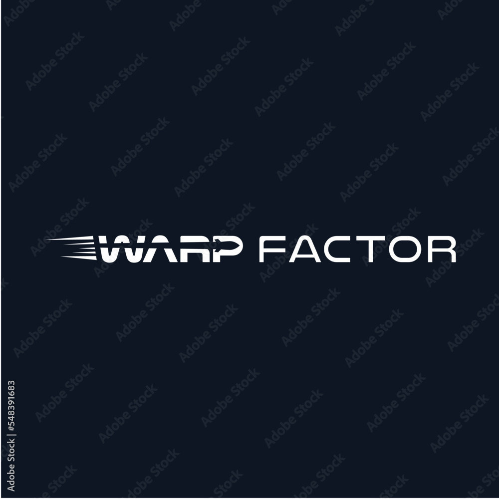 typhography letter warp factor logo