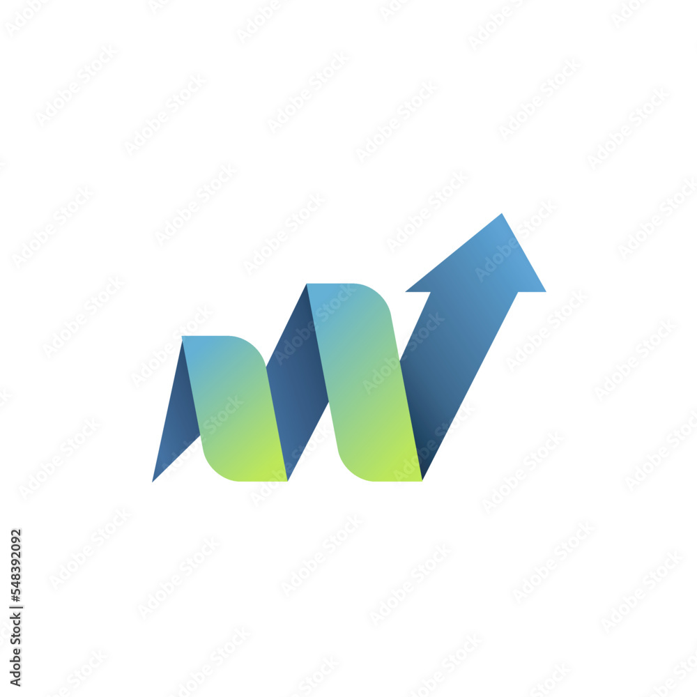 3D Arrow Up logo element 3D Arrow Up logo element