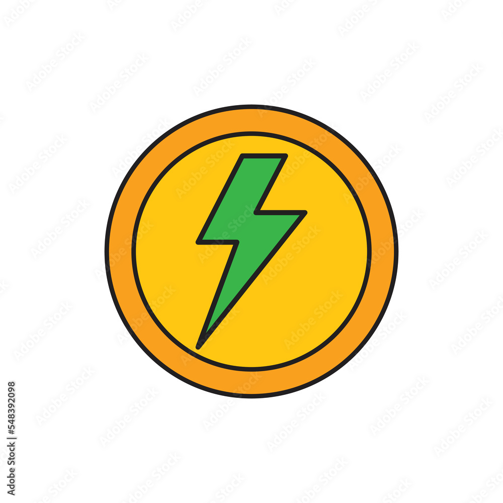 power and energy icon, flat icon vector design use for websites and apps. power and energy icon, flat icon vector design use for websites and apps.