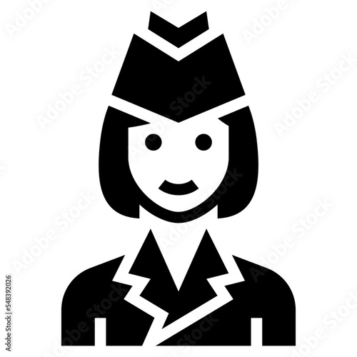 air hostess glyph icon