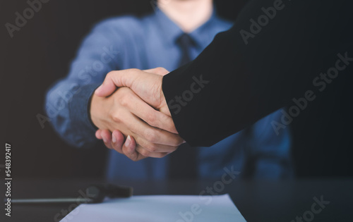 Business people shaking hands,agreement success concept,negotiating business together,corporate teamwork friendships,partnership contract cooperation,Congratulations to the trusted team,