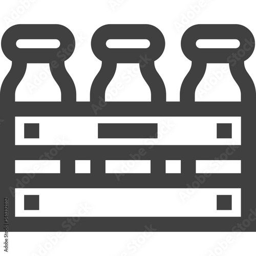 milk can crate icon bold linear style