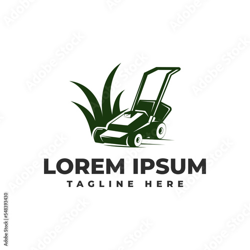 Lawn Mower Logo Vector Icon Illustration