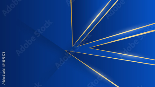Luxury abstract background with golden lines on blue, modern black backdrop concept 3d style. Illustration from vector about modern template deluxe design.