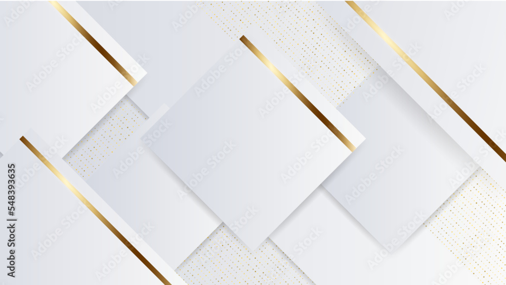 Obraz premium Luxury abstract background with golden lines on clean white, modern black backdrop concept 3d style. Illustration from vector about modern template deluxe design.