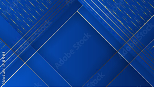 Luxury abstract background with golden lines on blue  modern black backdrop concept 3d style. Illustration from vector about modern template deluxe design.