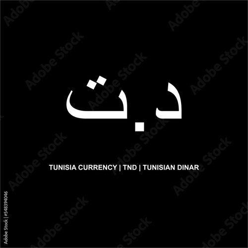 Tunisia Currency Icon Symbol, Tunisian Dinar, TND Sign. Vector Illustration