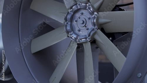 the fan impeller of the ventilation system is spinning photo