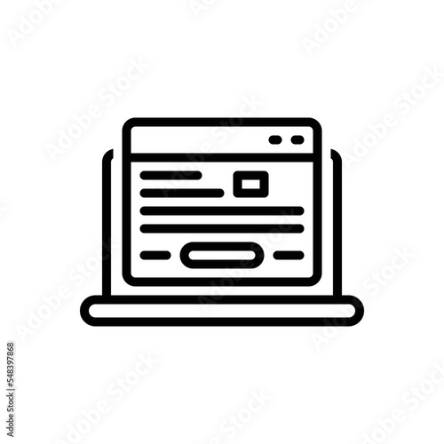 Black line icon for publisher