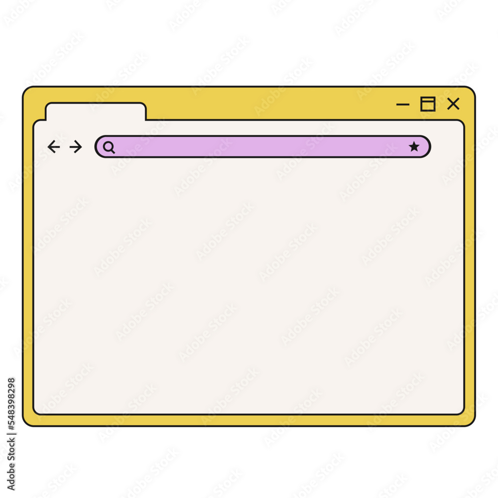 Browser window vector illustration in line filled design Browser window vector illustration in line filled design