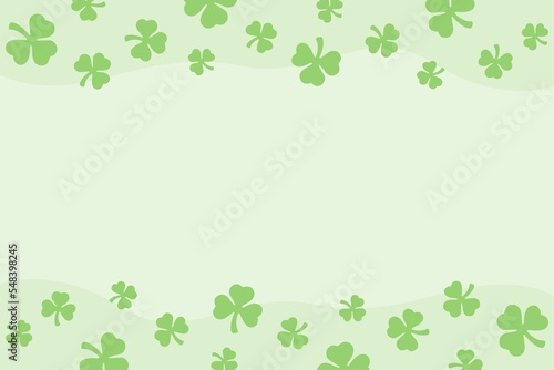 Happy Saint Patricks day with clover leaves border